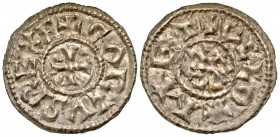France, Carolingians. Time of Charles the Bald to Louis d'Outremer. Ca. 875-950. AR denier (22.1 mm, 1.72 g). Immobilized type of Charles the Bald as ...
