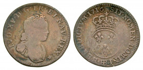 France. Louis XV. 1715-1774. AR 1/10 Ecu. Strassburg mint, 1716 AB. Dup 1654; KM 418.2. VF, weakly struck. 

Ex Christenson, Oct 1976, lot 427.