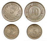 Peru. Group of 2 coins of Peru. 5 centavo1879, 10 centavo 1880.