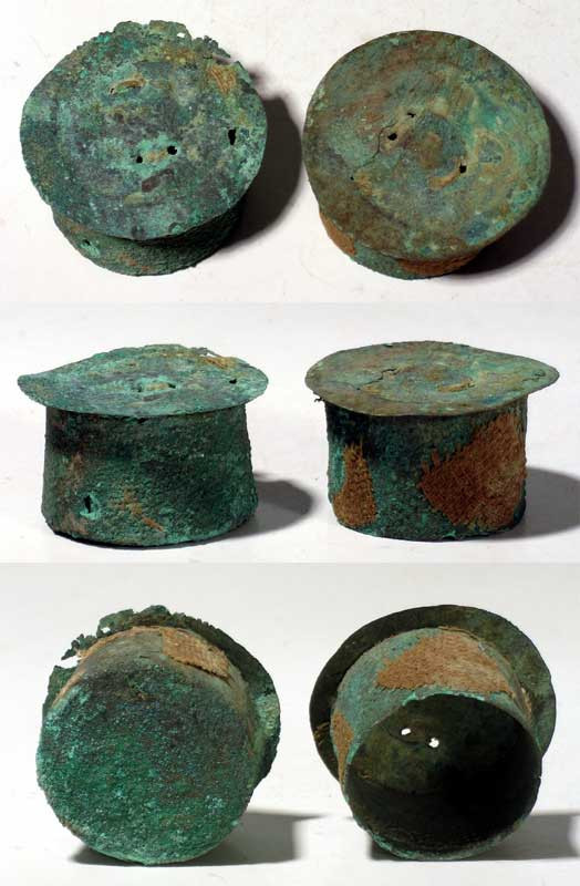 A pair of fine Chimu copper ear spools from Peru, ca. 1100 - 1450 A.D. This matc...