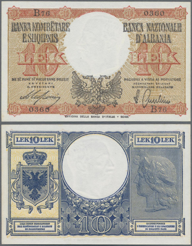 Albania: Banka Kombëtare e Shqipnis / Banca Nazionale d'Albania 10 Lek ND(1940),...