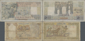 Algeria: Set with 3 banknotes Banque de l'Algérie 10 Nouveaux Francs 1960 (P.119, VG/F-), 50 Nouveaux Francs 1959 (P.120, F/F-) and Banque de l'Algéri...