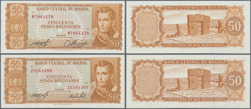 Bolivia: Banco Central de Bolivia 50 Pesos Bolivianos 1962, P.162, misprint with...