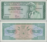 Burundi: Banque du Royaume du Burundi 1000 Francs 1965, P.14, highly rare banknote in excellent condition, just one soft vertical bend at center. Cond...