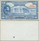 Ethiopia: 50 Dollars ND(1945) with signature: Rozell, color trial Specimen intaglio printed front proof, P.15c cts with punch hole cancellation at low...