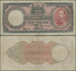 Fiji: Government of Fiji 1 Pound 1940, P.39c, minor margin splits, stained paper and several folds. Condition: F
 [differenzbesteuert]