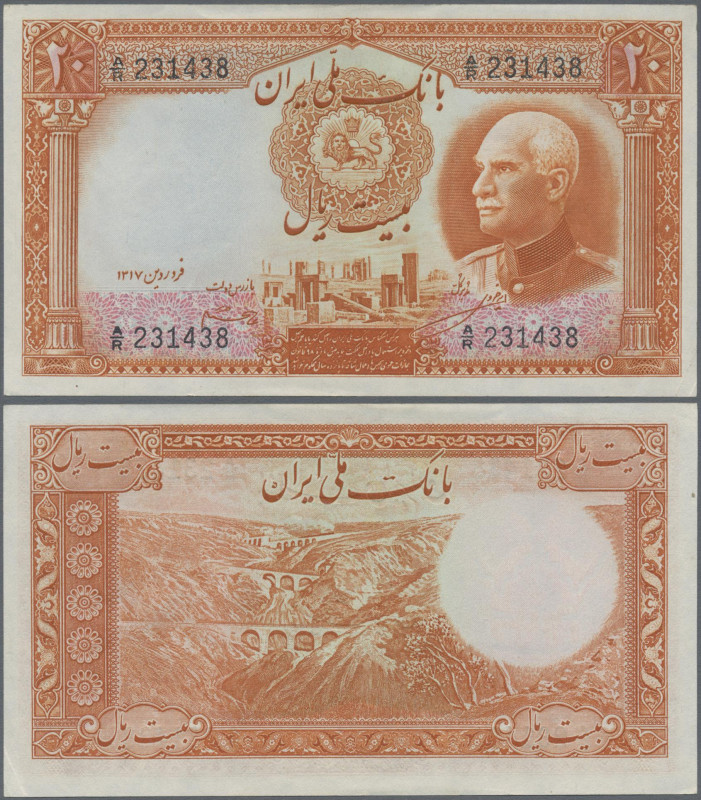 Iran: Bank Melli Iran 20 Rials SH1317 (1938) with western serial numbers, P.34Aa...