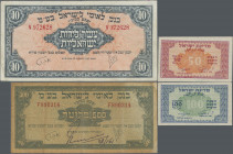 Israel: Very nice lot with 6 banknotes Government of Israel and Bank Leumi Le - Israel B.M. series ND(1952), comprising 50 Pruta (P.10c, UNC), 100 Pru...