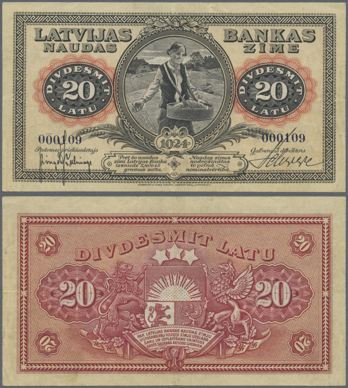 Latvia: 20 Latu 1924, P.15, one of the keynotes of this series in very nice cond...