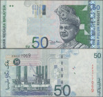 Malaysia: Bank Negara Malaysia 50 Ringgit ND(1998-2001), signature: Zeti Aziz, P.43d, Error – print shift downwards, Condition: VF.
 [zzgl. 19 % MwSt...