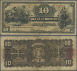Mexico: El Banco de Morelos 10 Pesos 1910 P. S346b, used with several folds, stronger center fold, borders a bit worn, tiny holes in paper, no repairs...