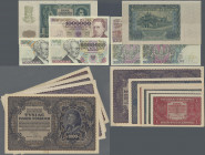 Poland: Huge lot with 43 banknotes series 1919-2000 with duplicates, comprising for example 50 Zlotych 1940 (P.96, F+/VF), 2 Million Zlotych 1992 (P.1...