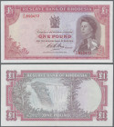 Rhodesia: Reserve Bank of Rhodesia 1 Pound 14th October 1968, P.28d, very soft vertical bend at center, otherwise perfect, Condition: XF+/aUNC.
 [dif...