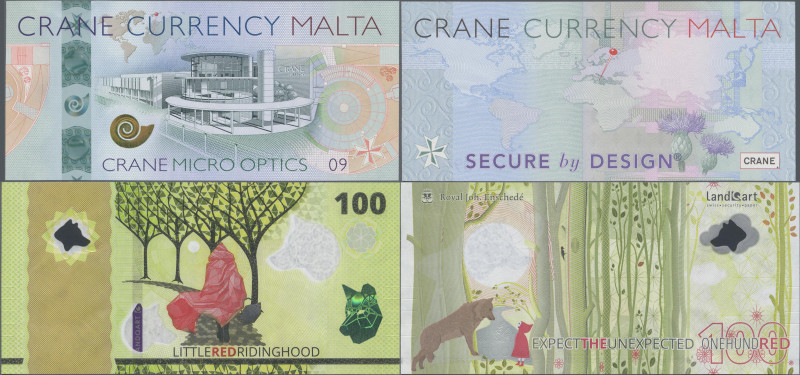Testbanknoten: This set of 3 interesting test banknotes contains two test notes ...