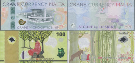 Testbanknoten: This set of 3 interesting test banknotes contains two test notes from Crane Currency (USA) and one of Joh. Enschede (NL), which does no...