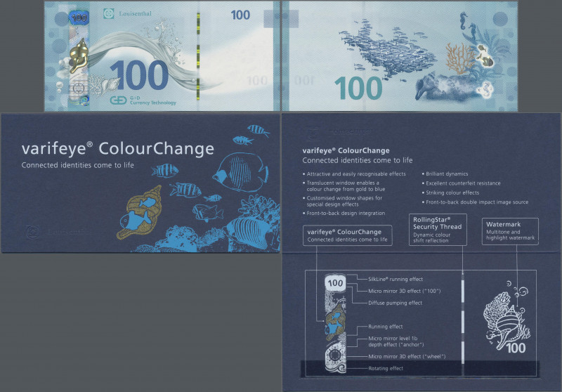 Testbanknoten: Set of 2 Test Notes by G&D and Louisenthal (Germany), featuring t...