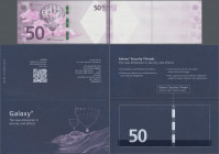 Testbanknoten: Set of 2 Test Notes by G&D and Louisenthal (Germany), featuring the ”Galaxy” Security Thread in paper on a sample note with fictive den...