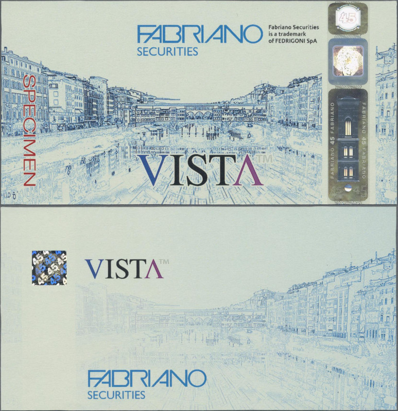 Testbanknoten: Rare Test Note by Italian Security Printing Company ”Fabriano” wh...