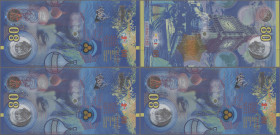 Testbanknoten: Set of 3 Polymer Test Notes produced by Orell Füssli in cooperation with KBA Notasys, Kurz and Sicpa. Designed by Atelier Roger Pfund i...