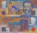 Testbanknoten: Polymer Test Note printed by Orell Füssli (Switzerland), known as the ”Dunant 25” Test Note. The note was designed by the swiss artists...