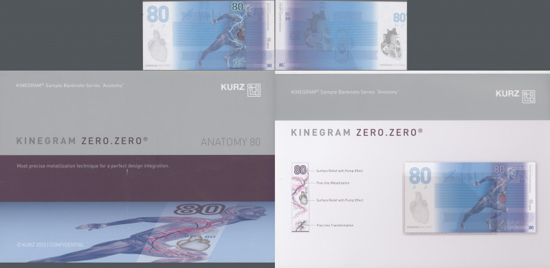 Testbanknoten: Set of 2 Test Notes in original folder from Leonhard Kurz (German...