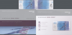 Testbanknoten: Set of 2 Test Notes in original folder from Leonhard Kurz (Germany), one of the main security foil producers in the security printing i...