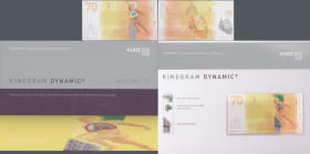 Testbanknoten: Set of 2 Test Notes in original folder from Leonhard Kurz (Germany), one of the main security foil producers in the security printing i...