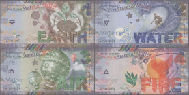 Testbanknoten: Beautiful larger presentation folder containing the full series of the ”5 States of Matter” Test Note series produced by Oberthur Fiduc...