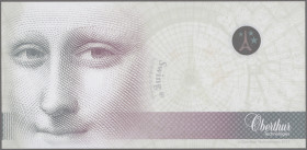 Testbanknoten: Set of 2 Test Notes by Oberthur Fiduciare promoting the security feature ”Swing”, both in original descriptive folder and with portrait...