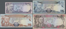 Afghanistan: Giant lot with 155 banknotes of the SH 1352-1356 (1973-1977) ”President Muhammad Daud” Issue, comprising 60x 10, 20, 50, 7x 100, 39x 500 ...