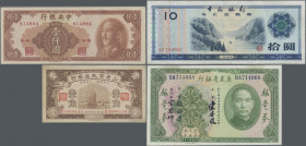 China: Small collectors album with 42 banknotes China, comprising for example 5 Yuan 1935 (P.154, UNC), 1000 Yuan 1949 (P.411, VF), 10 Yuan Foreign Ex...