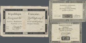 France: Small lot with 18 French Assignates with some doublettes, containing for example 10 Livres 1792 (P.A66b, VF), 25 Livres 1793 (P.A71, VF), 125 ...