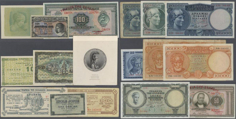 Greece: large lot of about 780 notes containing the following Pick numbers in di...