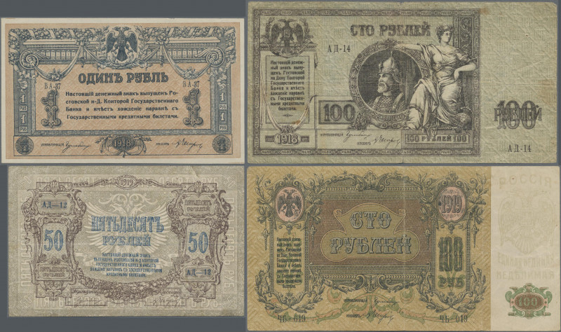 Russia: Album with 49 banknotes SOUTH RUSSIA and NORTH CAUCASUS comprising for e...