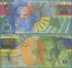 Testbanknoten: Beautiful Test Note designed by Atelier Roger Pfund Switzerland and printed by Orell Füssli for presenation of the SICPA Spark security...