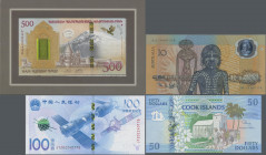 Alle Welt: Huge collection with 294 commemorative banknotes in 3 albums from all over the world, comprising for example Australia 10 Dollars 1988 in F...