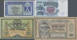 Alle Welt: Album with approx 70 banknotes Russia and a small part world banknotes, comprising for example North Caucasus 100 Rubles 1918 (P.S595, XF),...