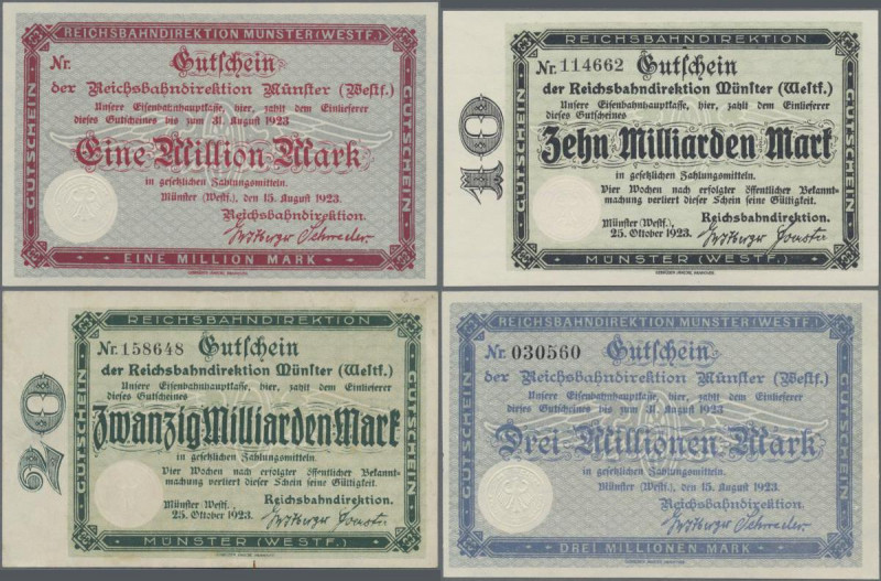 Deutschland - Reichsbahn: RBD Münster (Westf.), Lot mit 13 Gutscheinen, dabei 2x...