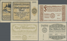 Deutschland - Notgeld - Baden: Furtwangen, Stadtgemeinde, 7 Notgeldscheine aus August bis November 1923 incl. 50 Mrd. Mark, Erh. I - III, total 7 Sche...