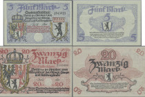 Deutschland - Notgeld - Berlin und Brandenburg: Berlin, Stadt, 20 Mark, o. D., etwas größerformatiger beidseitiger Druck nur der roten Farbe auf weiße...