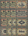 Deutschland - Notgeld - Rheinland: Honnef, Schutz- und Trutzbund, Rheinischer Gautag Ostermond 1922, 3 x 25 Pf. (Bilder 1, 2, 7), 3 x 50 Pf. (Bilder 2...