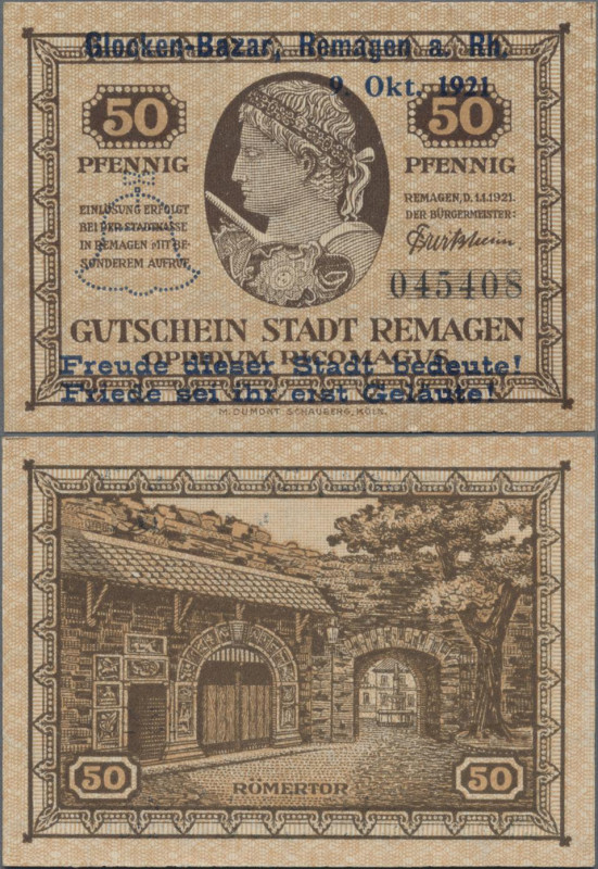 Deutschland - Notgeld - Rheinland: Remagen, Glocken-Bazar, 50 Pf., 9.10.1921, mi...