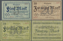 Deutschland - Notgeld - Rheinland: Remscheid, Bergische Stahlindustrie, 5, 20, 50 Mark, 1.11.1918, nicht mehr ausgegeben, Erh. I, total 3 Scheine
 [d...