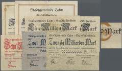Deutschland - Notgeld - Württemberg: Calw, Stadt, 500 Tsd, 1 Mio. Mark, 10.8.1923, 1 Mio. Mark, 20.8.1923 (2, Serien B und C), 10 Mio. Mark, 1.9.1923,...