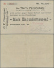 Deutschland - Notgeld - Württemberg: Heidenheim, C. F. Ploucquet, 100 Tsd. Mark, 29.9.1923 (Datum gestempelt), ”M” von ”Mark” gerade, mit Unterschrift...