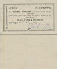 Deutschland - Notgeld - Württemberg: Kaiseringen, J.C. Kauffmann Sohn, 50 Mio. Mark, 13. Oktober 1923, Scheck auf Württemb. Vereinsbank Ebingen, Erh. ...