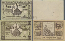 Deutschland - Notgeld - Württemberg: Kirchheim u. Teck, Stadt, 20 Mark, 31.10.1918, Probedruck lediglich der Vorderseite im Format 131 x 84 mm (statt ...