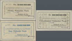 Deutschland - Notgeld - Württemberg: Lauterbach, Buchholz & Co., 1 Mrd. Mark, 25.10.1923, Druckfirma 31 mm, 50 Mrd. Mark, 12.11.1923, 500 Mrd. Mark, 2...
