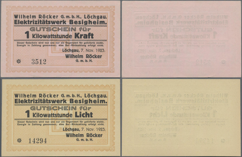 Deutschland - Notgeld - Württemberg: Löchgau, Wilhelm Röcker GmbH, Elektrizitäts...