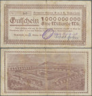 Deutschland - Notgeld - Württemberg: Neckarsulm, Gebrüder Spohn GmbH, 1 Mrd. Mark, 26. (hschr.) 10.1923, Gutschein auf Oberamtssparkasse Neckarsulm, E...